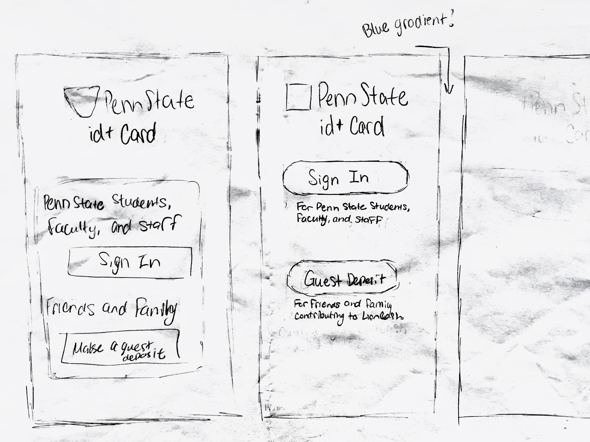 Re-engineering the campus wallet for zero friction — Ideation sketch 1