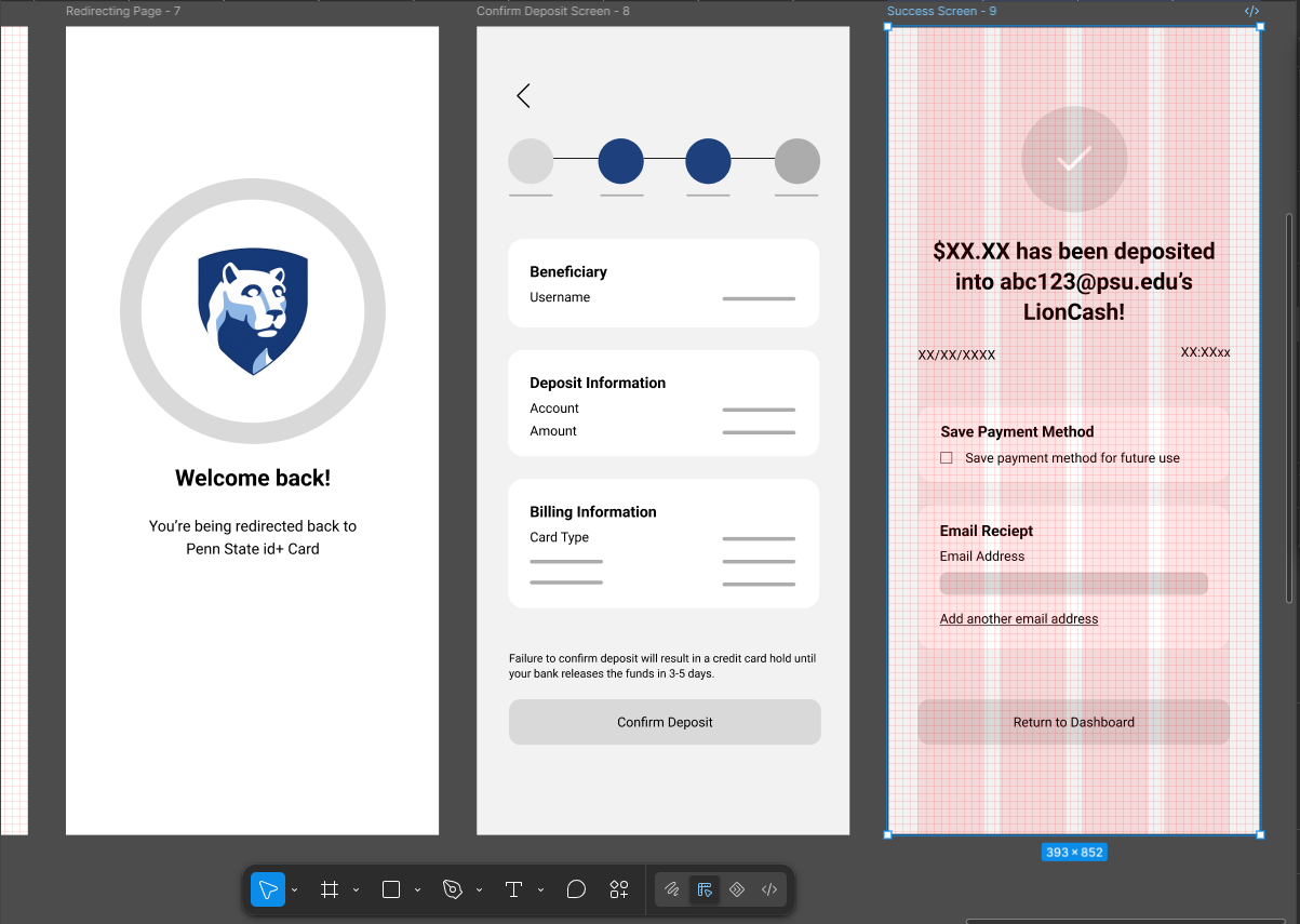 Re-engineering the campus wallet for zero friction — Wireframes wireframe 1